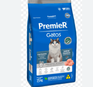 Premier Gatos Castrados - 6 meses a 6 anos - Sabor Frango- 1,5 Kg