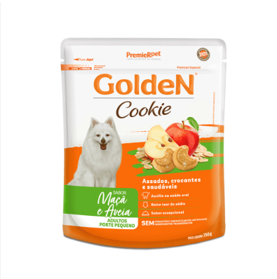 Golden Cookie - Maça e Aveia - Cães adultos Pequeno Porte - 350 grs.